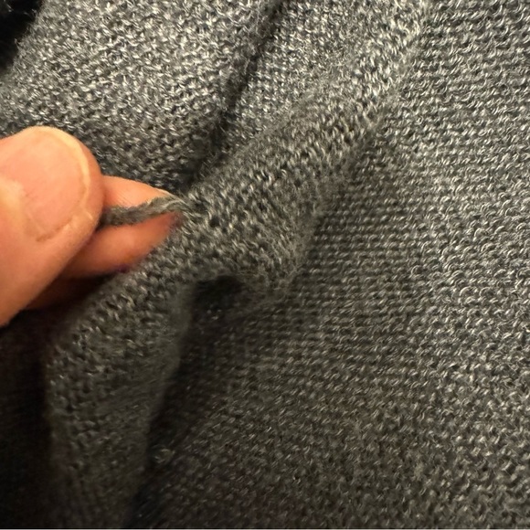 Garnet Hill Wool Linen Drape Front Open Cardigan Zipper Detail Pockets - Picture 7 of 7